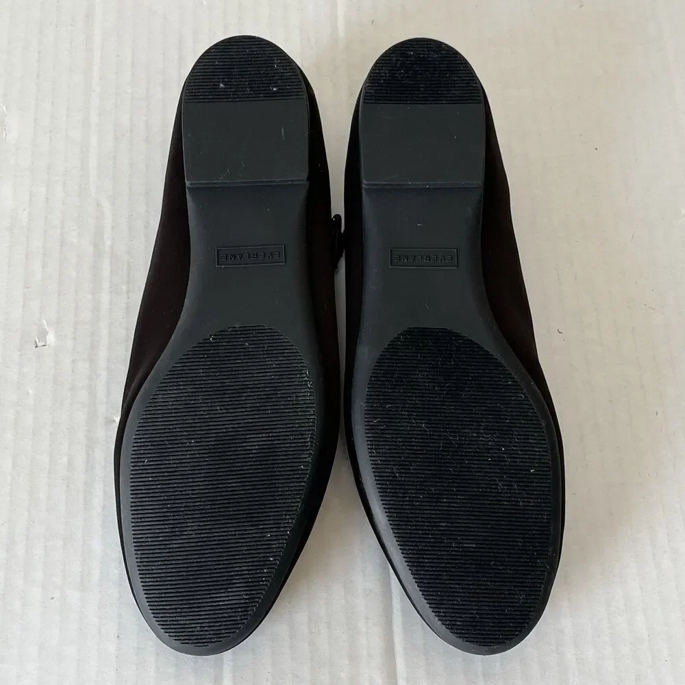 Everlane The Day Buckle Mary Jane Black Satin Ballet Flats Womens Sz 9.5 Preppy - Picture 10 of 15